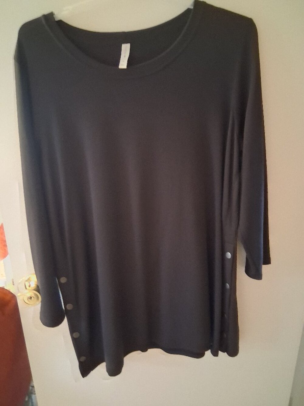 Woman's black Ideology tunic top 3X New